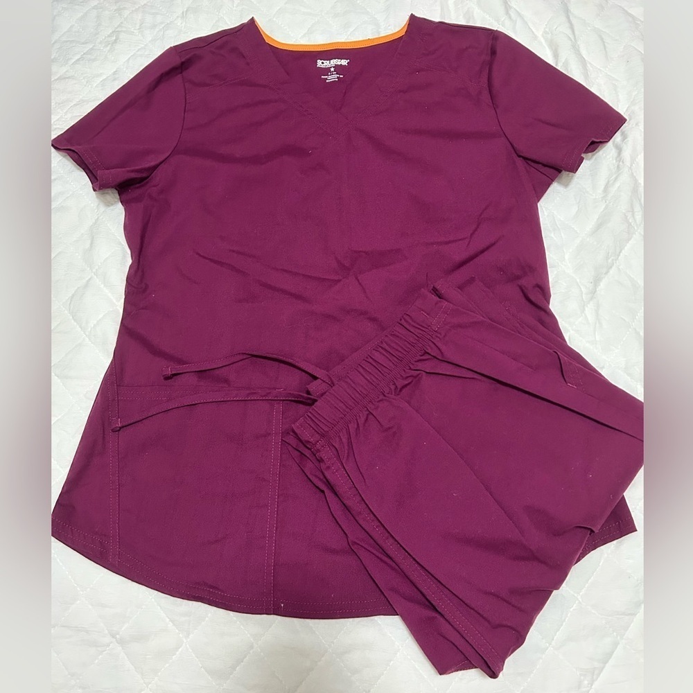 Scrubstar Women's Short Sleeve Top in Deep purple